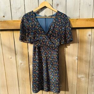 Madewell Navy Floral Dress NWOT
